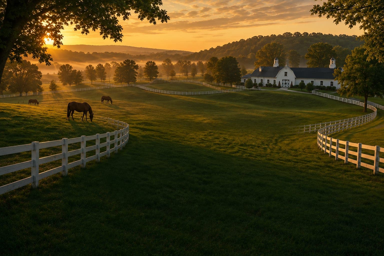 Kentucky landscape at golden hour