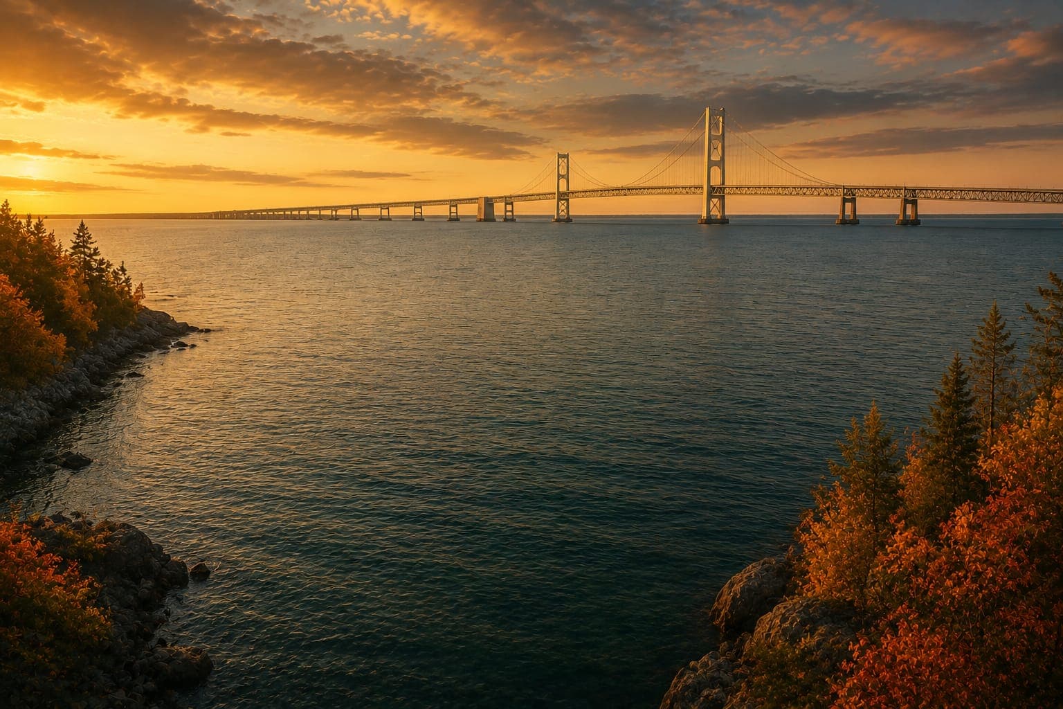 Michigan landscape at golden hour