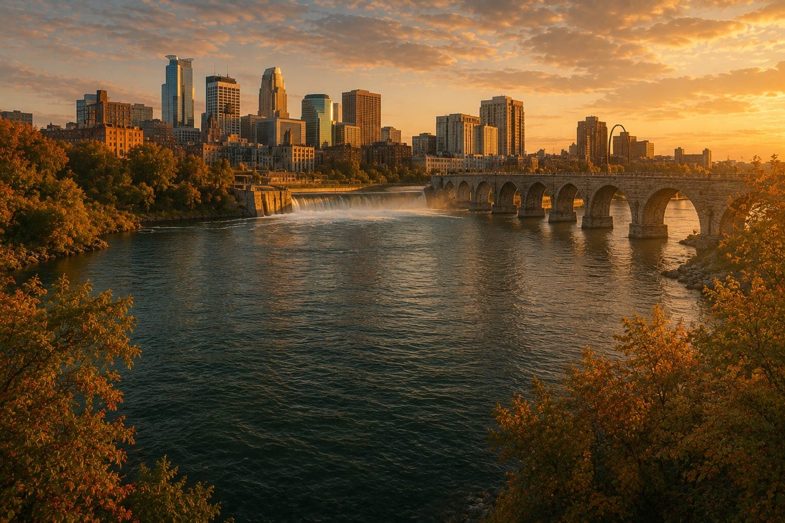 Minnesota landscape at golden hour