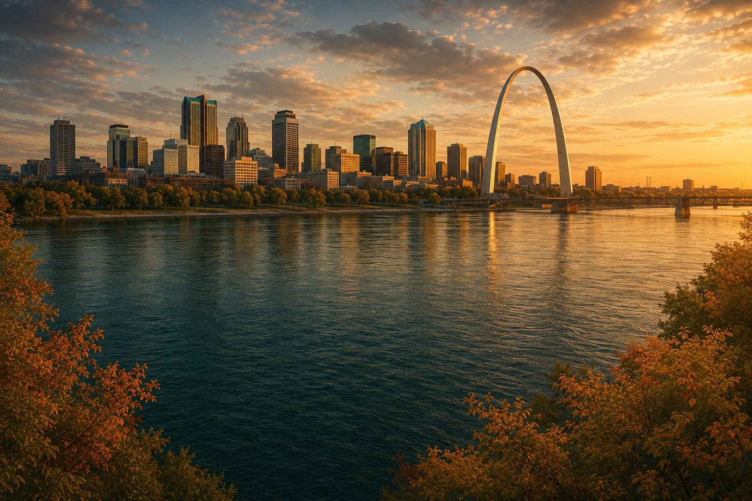 Missouri landscape at golden hour