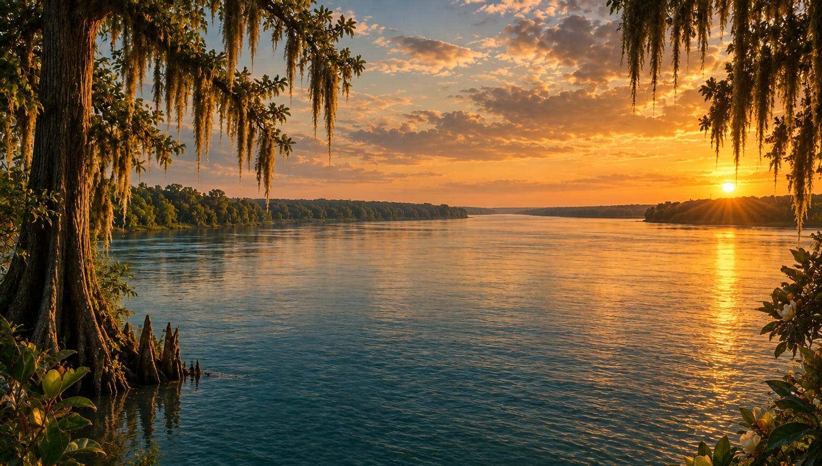 Mississippi landscape at golden hour