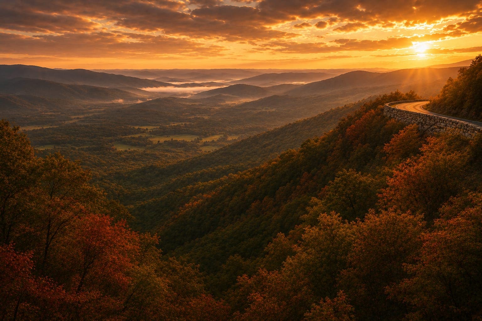 Virginia landscape at golden hour