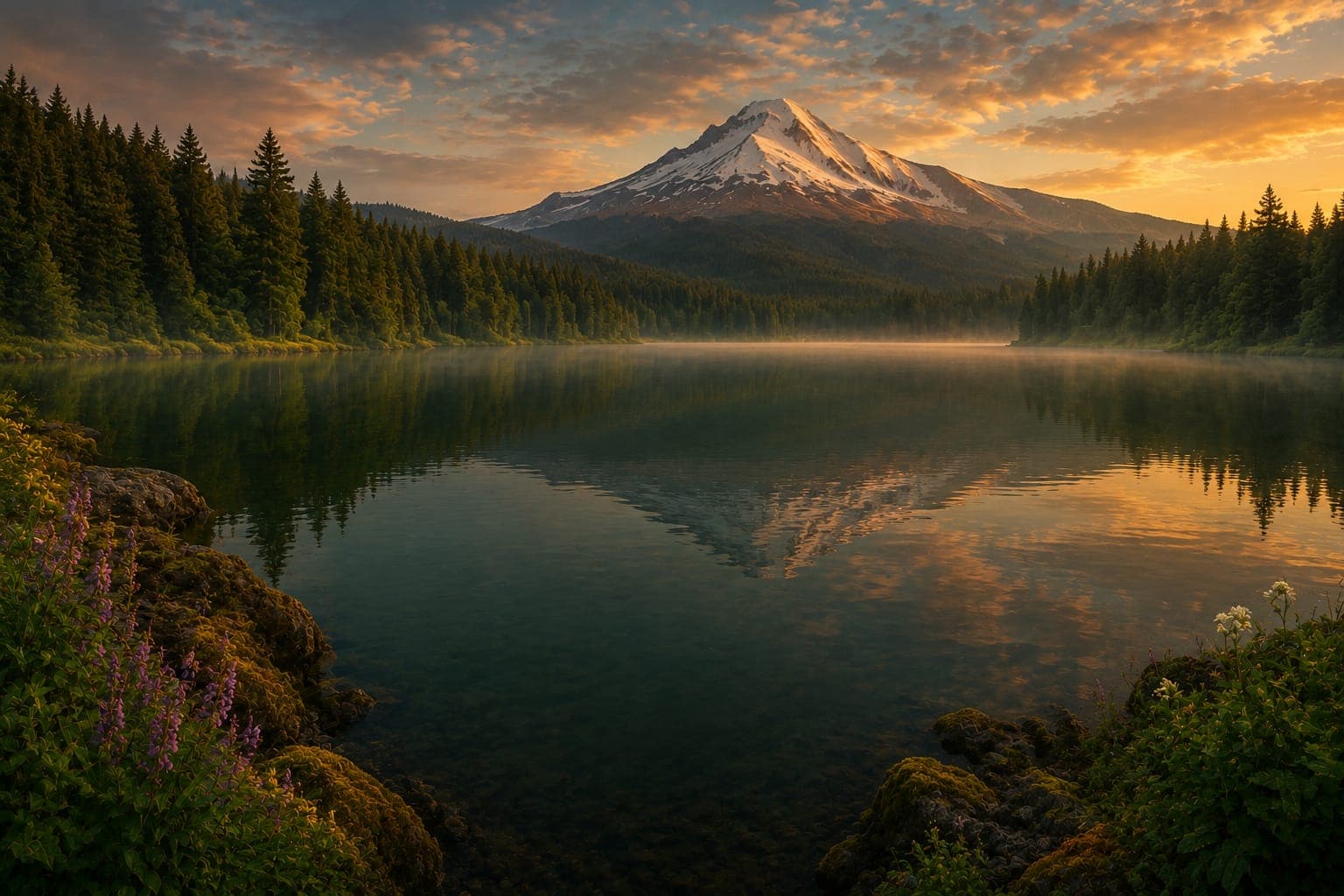 Oregon landscape at golden hour