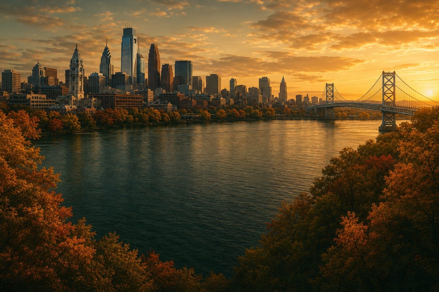 Pennsylvania landscape at golden hour